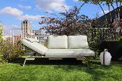 Salon de jardin / bain de soleil modulable en aluminium beige - SUNNY