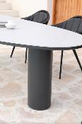 Table repas extérieur haut de gamme en aluminium -  avec plateau en céramique - AMBRE