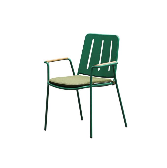 Chaise repas design en aluminium vert (lot de 4) - SARRAN