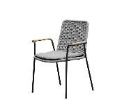 Chaise de terrasse en aluminium et en corde beige (lot de 4) - SARRAN