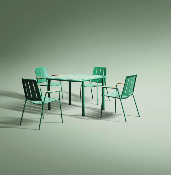 Table repas carr extrieur en aluminium vert - SARRAN