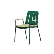 Chaise repas design en aluminium vert (lot de 4) - SARRAN