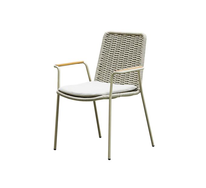 Chaise de terrasse en aluminium et en corde beige (lot de 4) - SARRAN