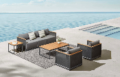 Salon de jardin en aluminium 5places by Designer Italien - RIO