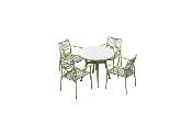 Table de restaurant ronde en aluminium vert D90 - SARRAN 