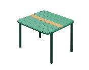 Table repas carré extérieur en aluminium vert - SARRAN